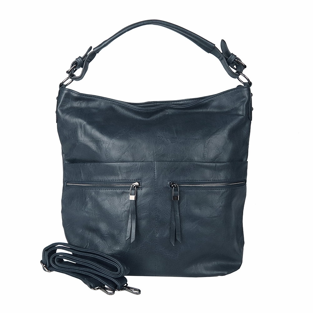 Velká tmavěmodrá kabelka do ruky, na rameno i crossbody ROMINA & CO D177-1 NEW