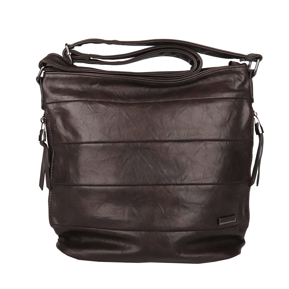 Středně velká tmavěhnědá (kávová) crossbody kabelka ROMINA & CO D600