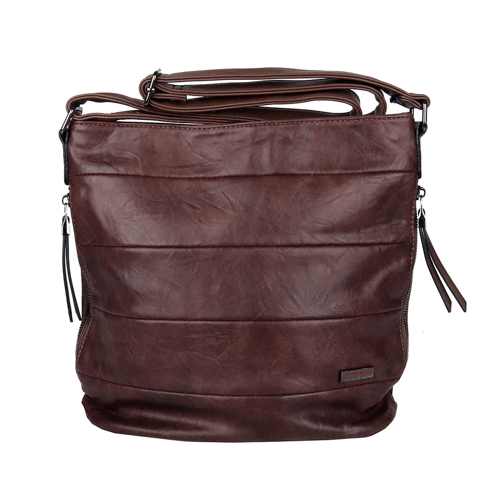 Středně velká hnědá crossbody kabelka ROMINA & CO D600