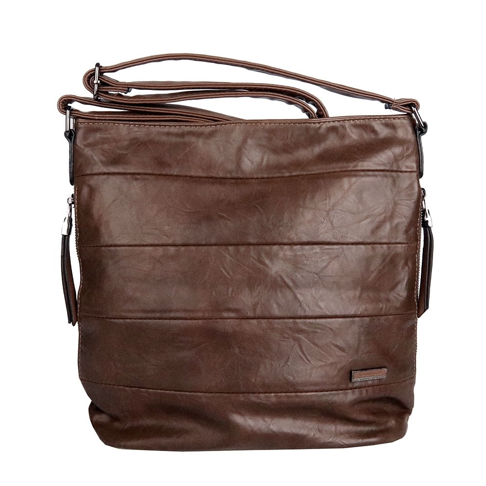 Středně velká hnědá zemní crossbody kabelka ROMINA & CO D600