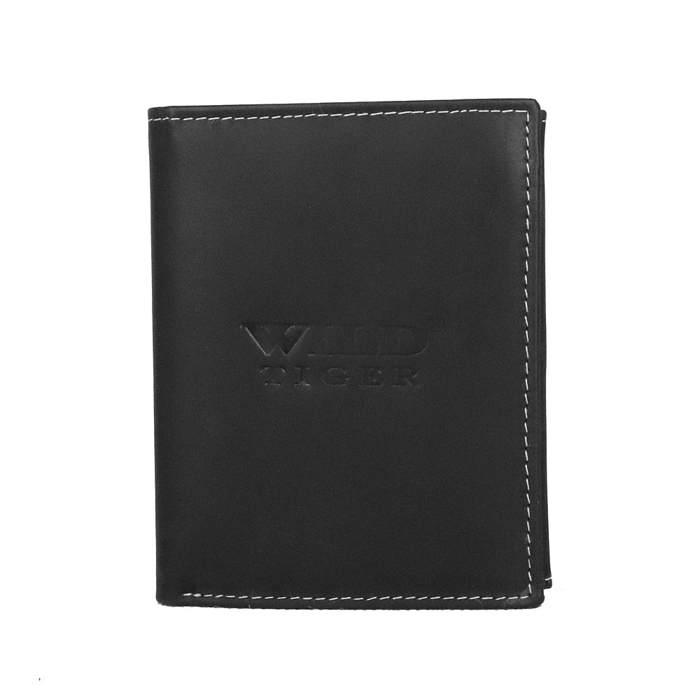 Černá kožená peněženka Wild Tiger (AM-28-072)