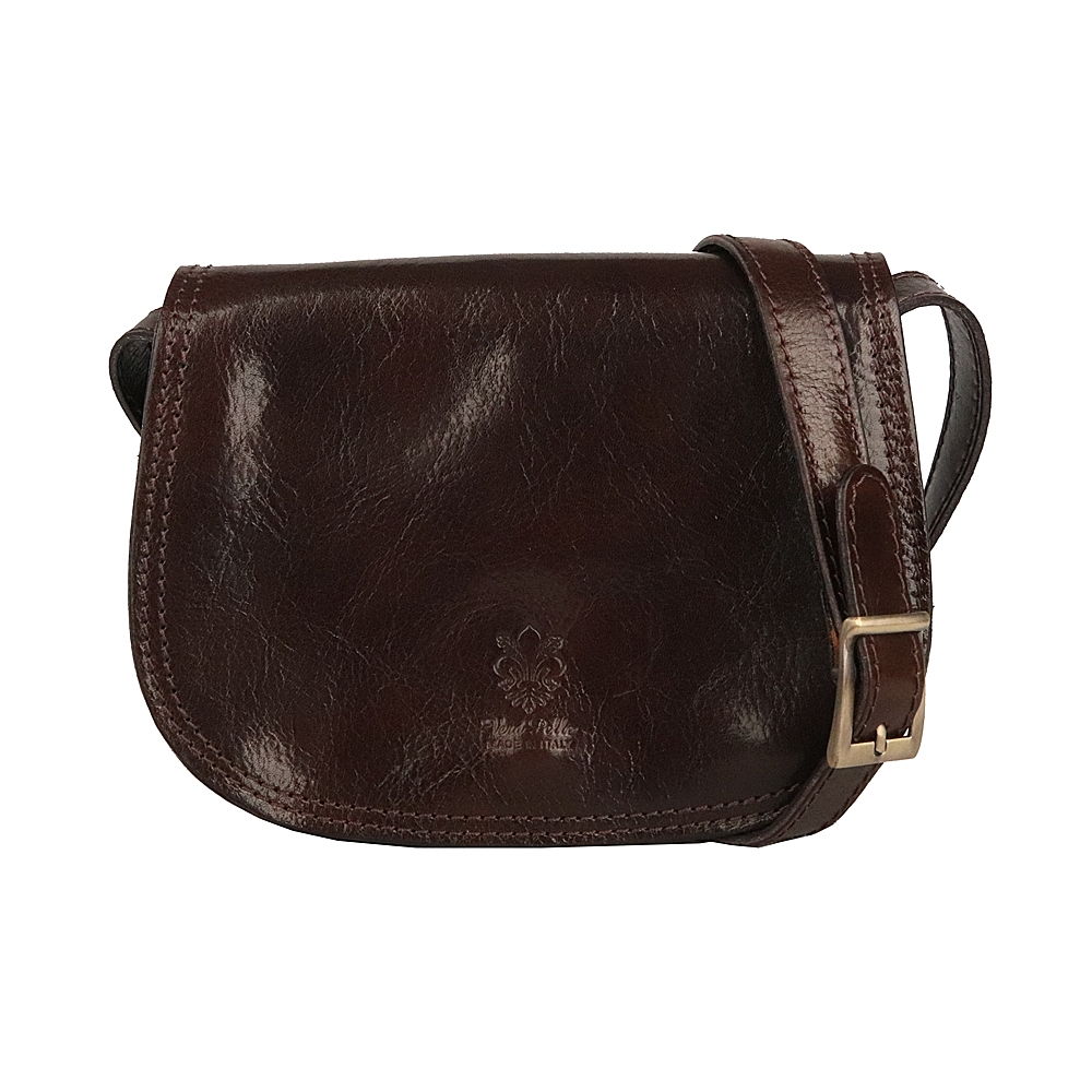 Tmavěhnědá malá kožená crossbody kabelka no. 46 (new)