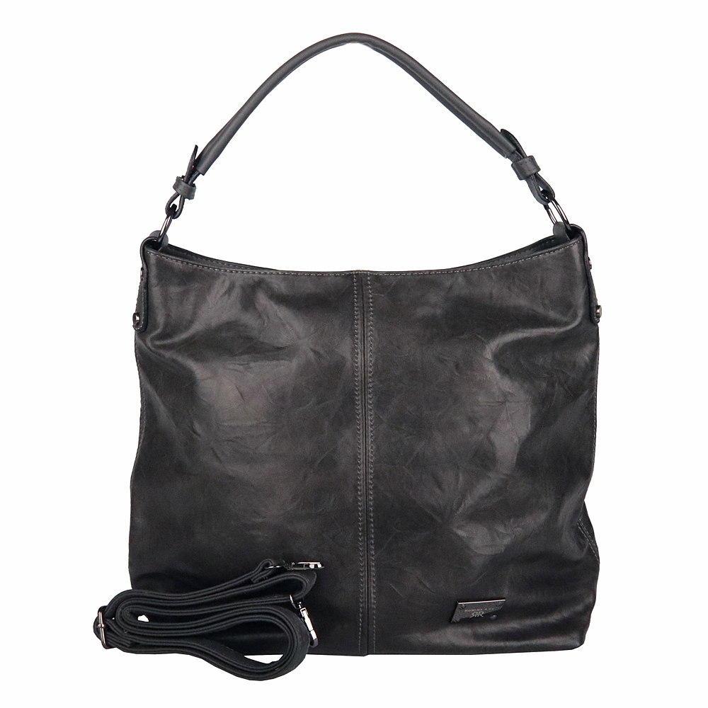 Velká tmavěšedá kabelka na rameno i crossbody ROMINA D572/25 NEW