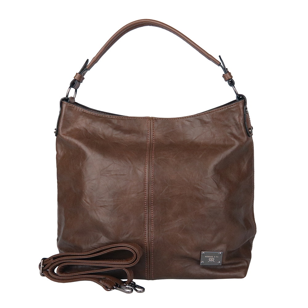 Velká hnědá (zemní) kabelka na rameno i crossbody ROMINA D572/25 NEW