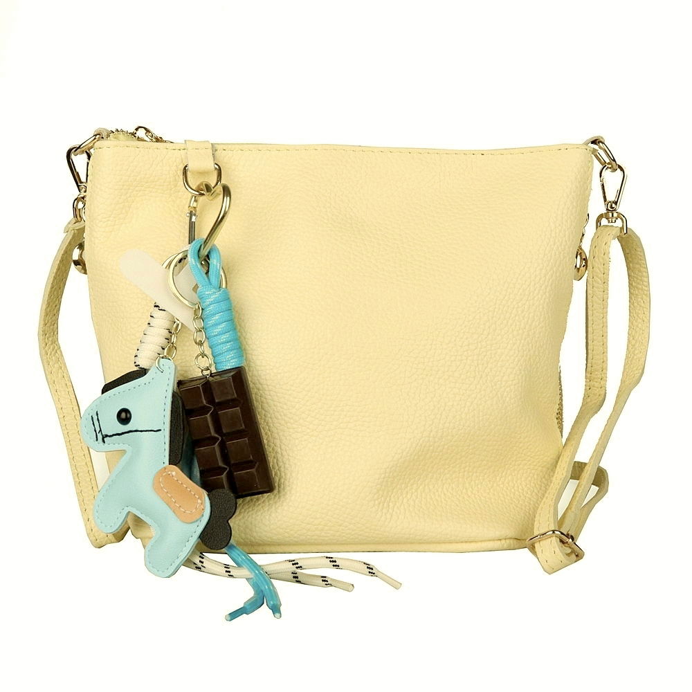 Malá/střední světležlutá kožená crossbody kabelka Luka no. 110