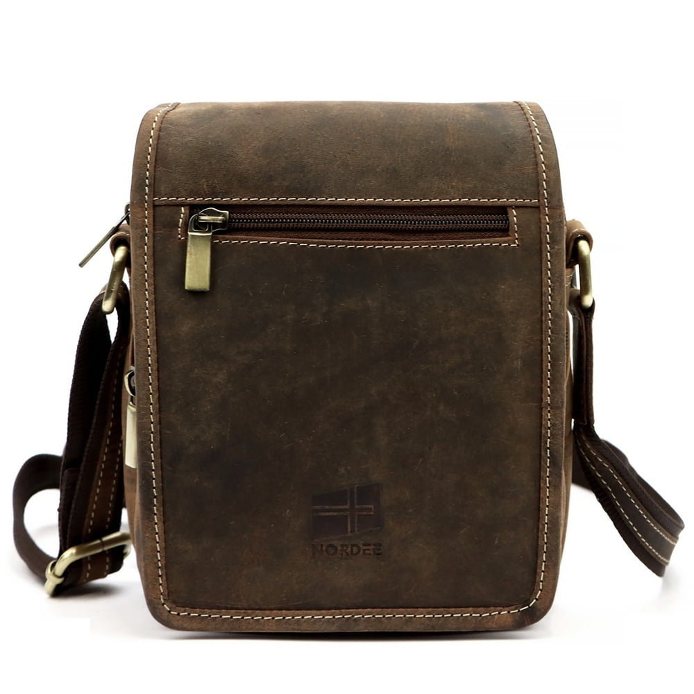 Malá pánská kožená hnědá crossbody taška Nordee GM10