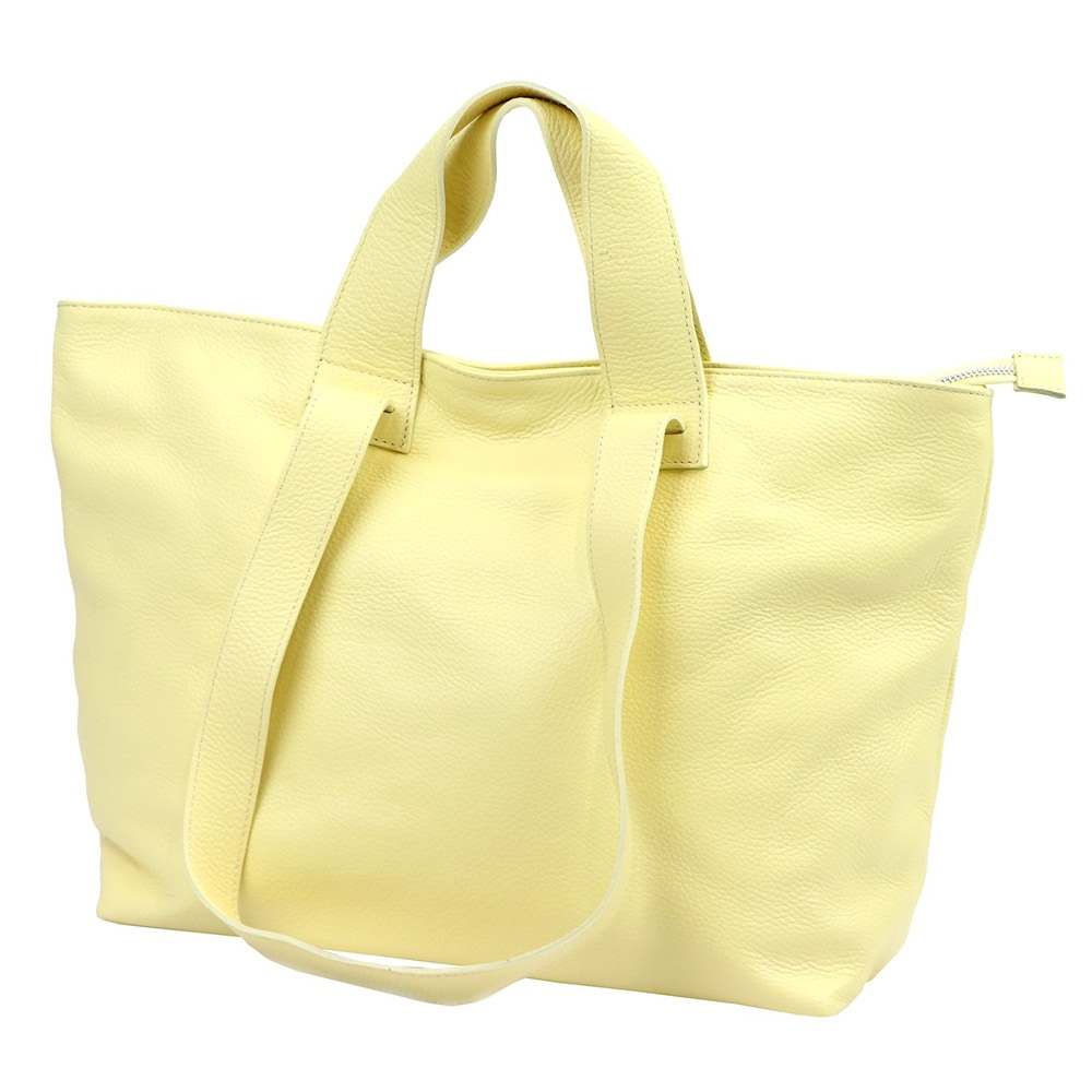 Velká kožená světležlutá shopper bag kabelka do ruky/na rameno Luka no. 078