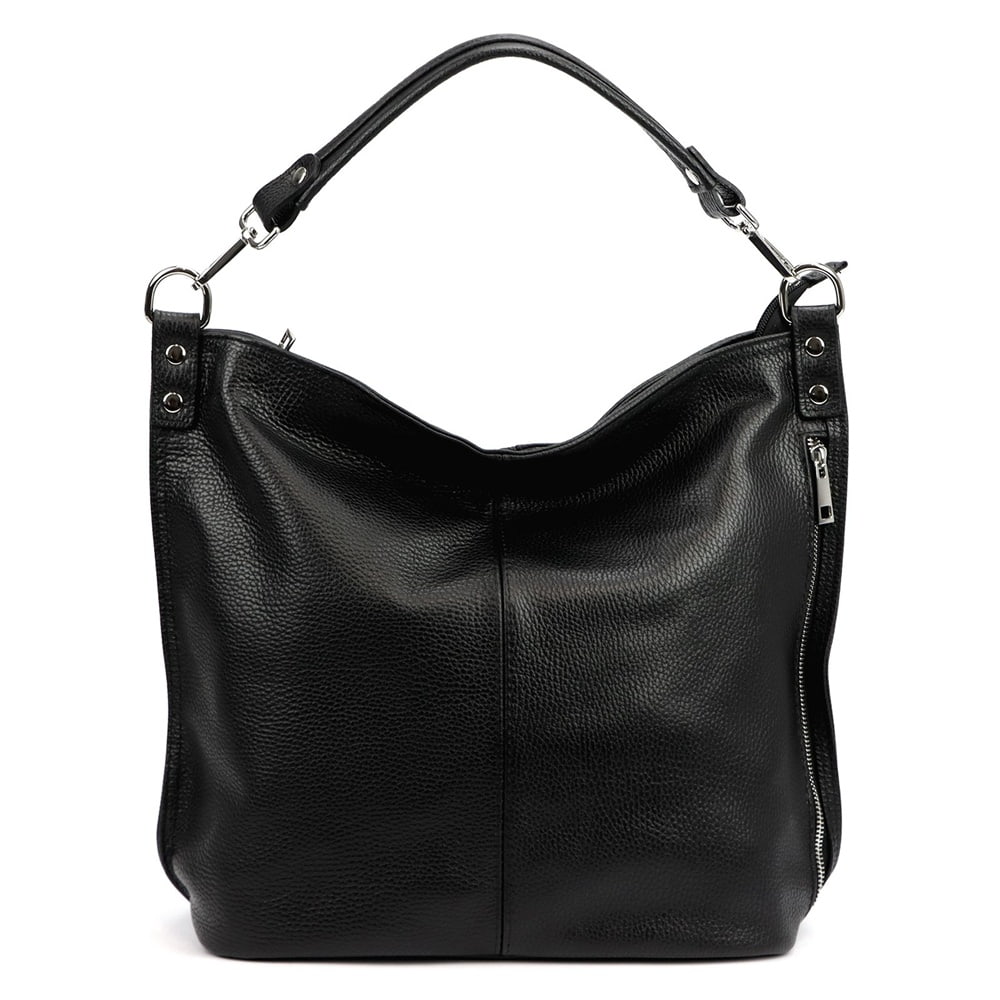 Velká kožená černá kabelka na rameno i crossbody Luka no. 144