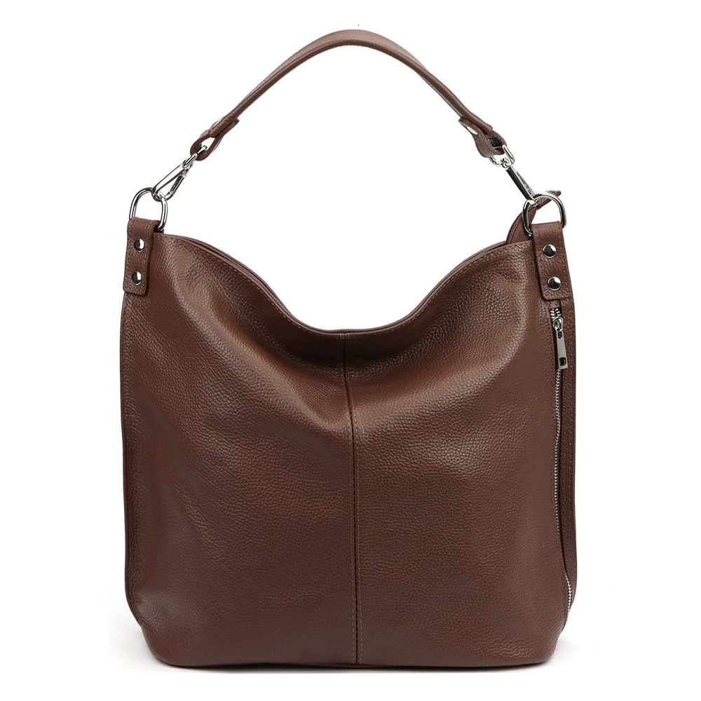 Velká kožená hnědá kabelka na rameno i crossbody Luka no. 144