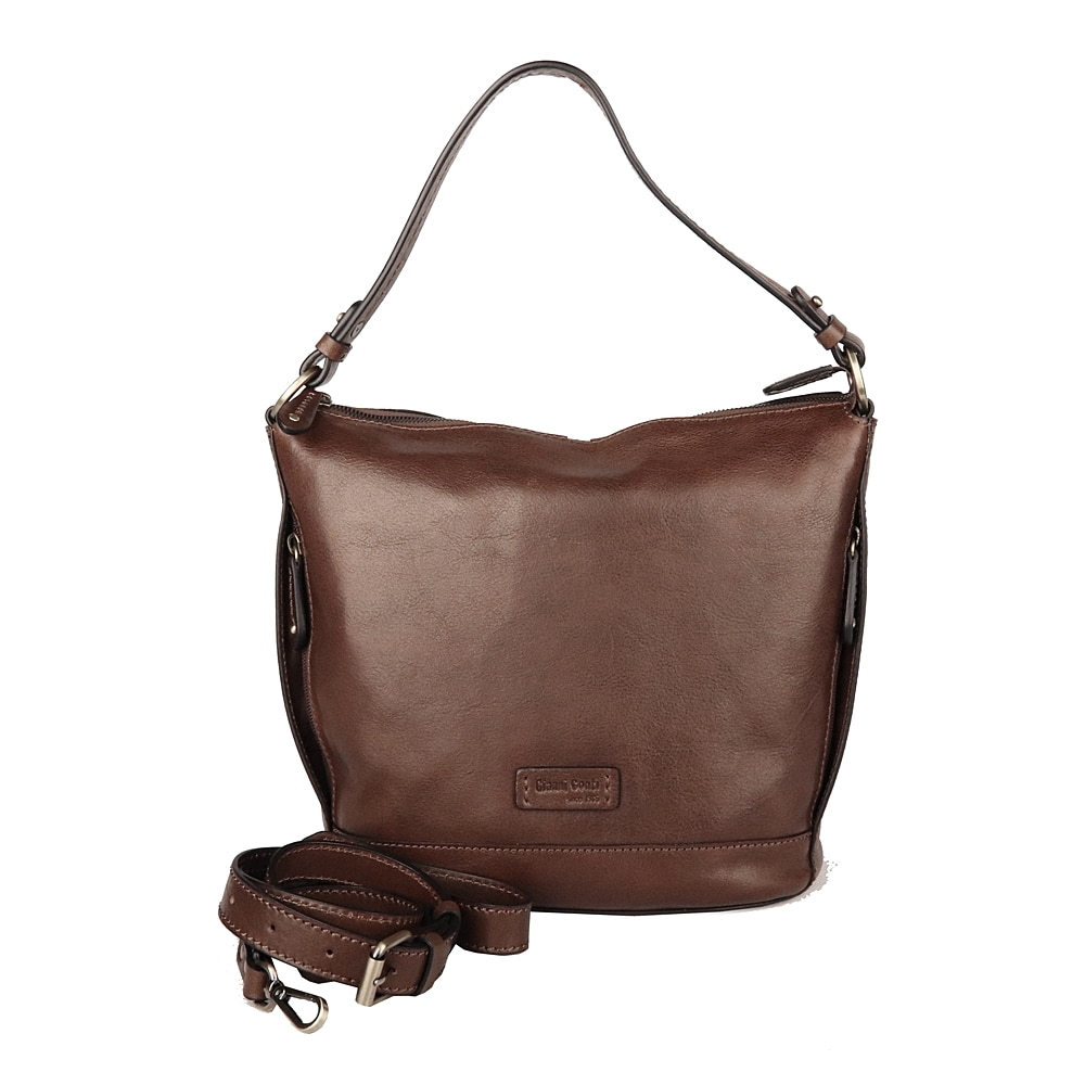 Luxusní hnědá kožená kabelka na rameno/crossbody Gianni Conti no. 542