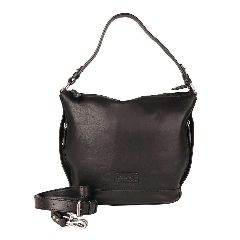 Luxusní černá kožená kabelka na rameno/crossbody Gianni Conti no. 542