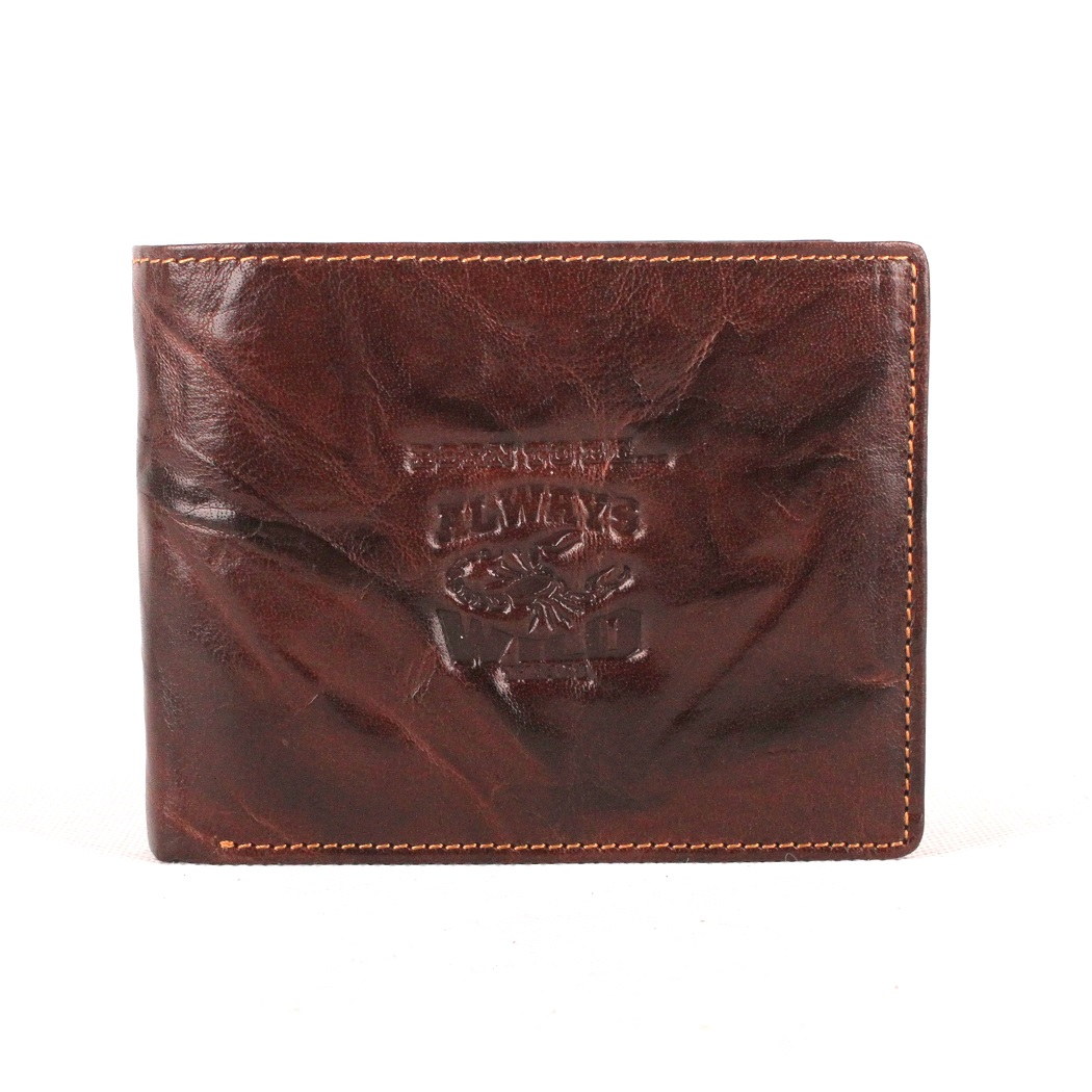 Tmavěhnědá kožená peněženka Always Wild N992-BC se štírem