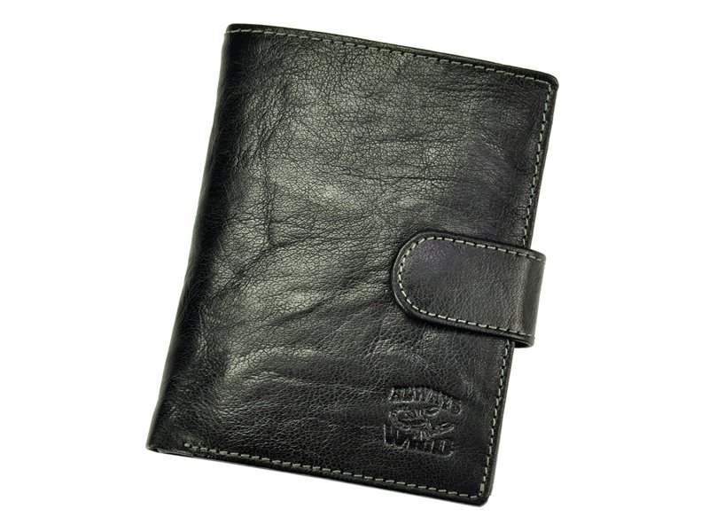 Černá kožená peněženka Always Wild N4L-BC se štírem s upínkou