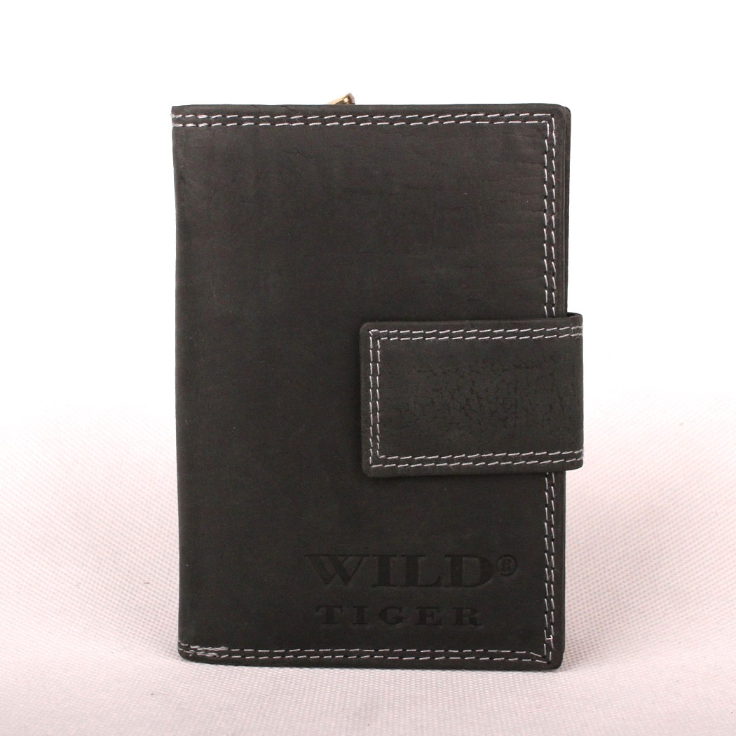Černá kožená peněženka Wild Tiger ZD-28-062