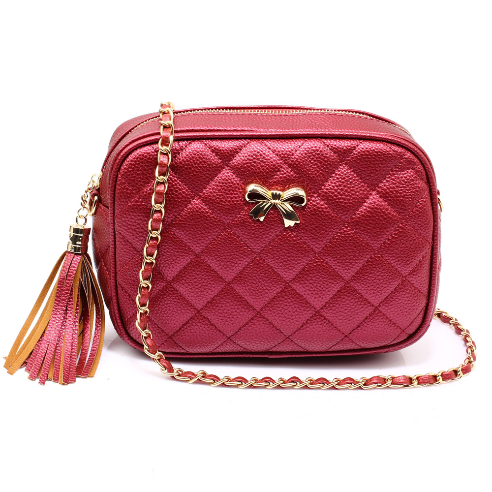 Tmavěčervená (burgundy) malá crossbody kabelka AG00540