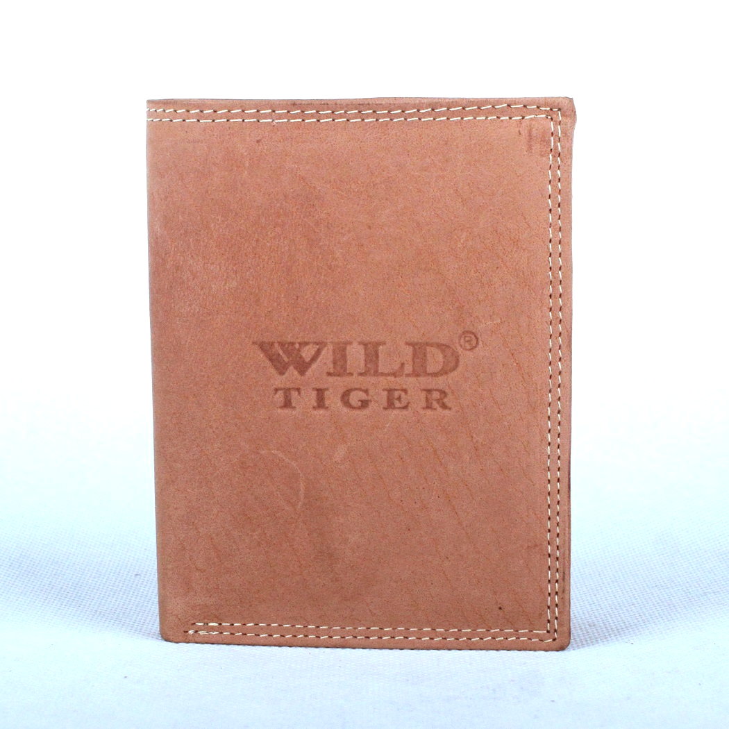 Světlehnědá kožená peněženka Wild Tiger (AM-28-034)