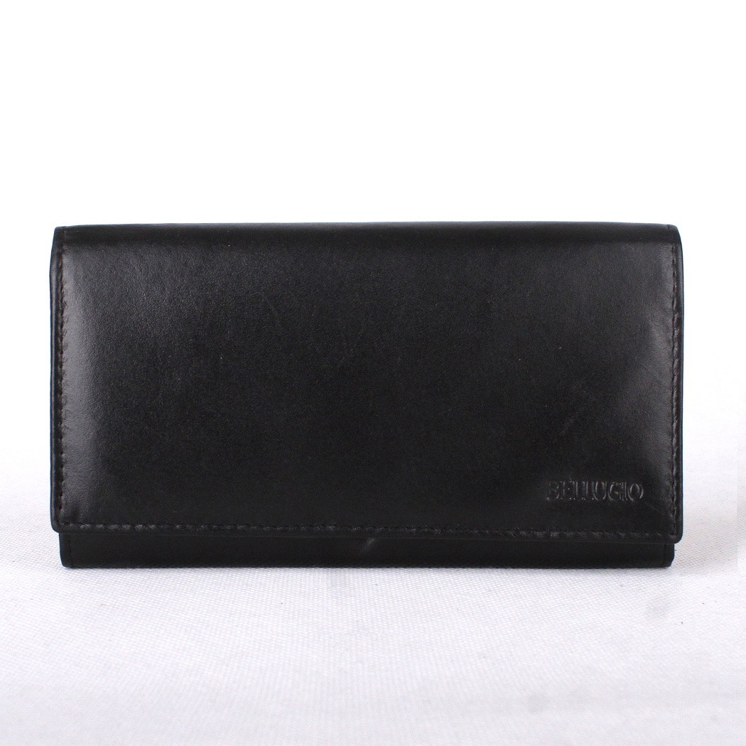 Černá matná kožená peněženka BELLUGIO (AD-10-063M) NEW