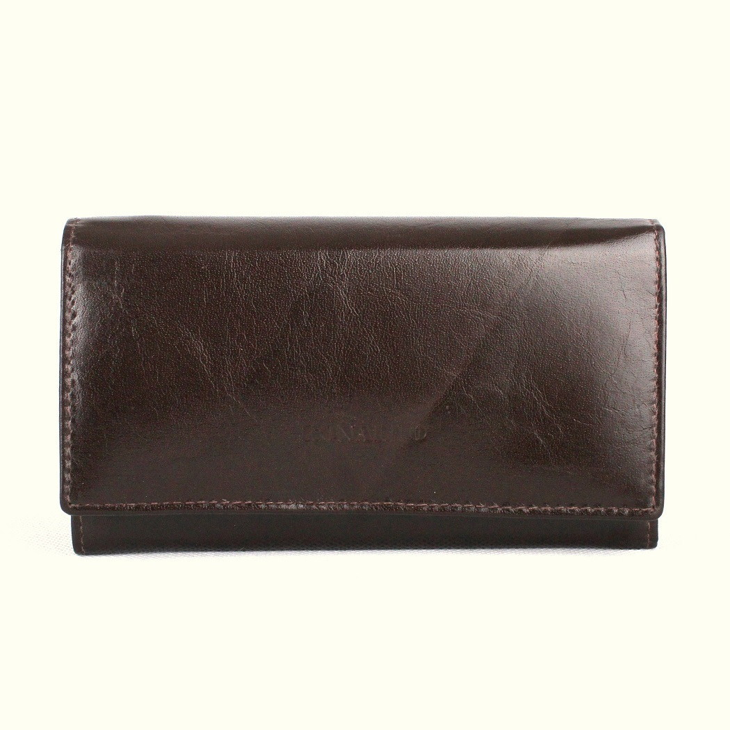 Tmavěhnědá kožená peněženka RONALDO (RD-08-CFL)