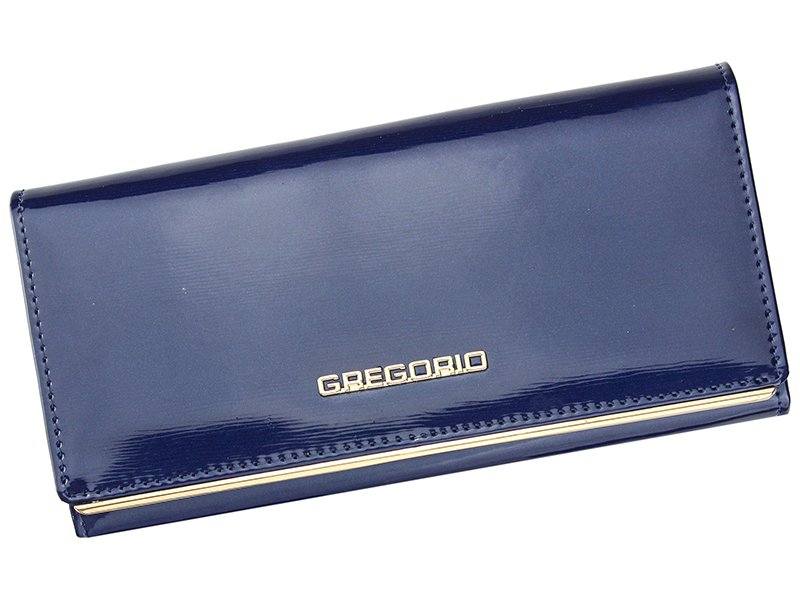 Lesklá modrá kožená peněženka Gregorio ZLL106