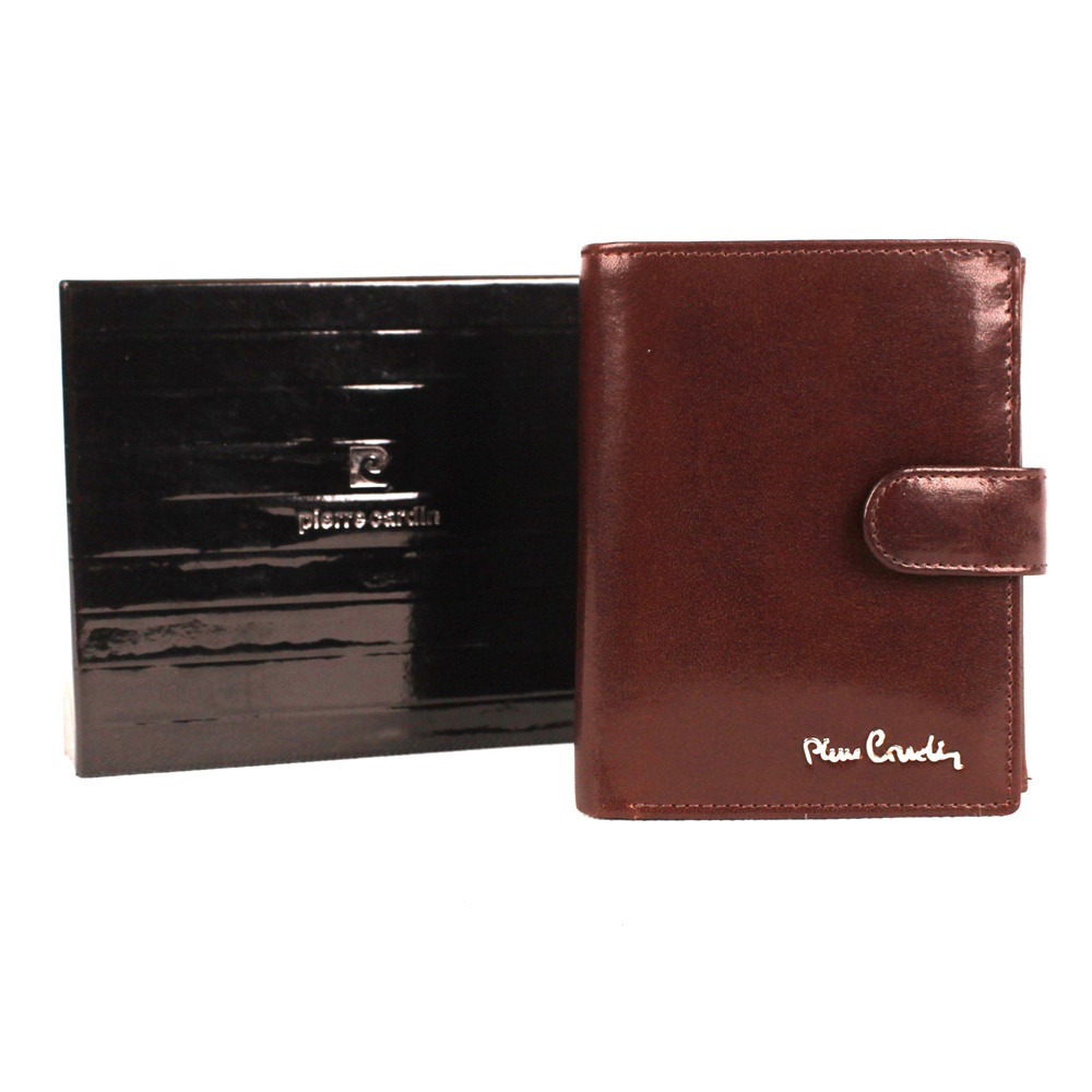 Tmavěhnědá kožená peněženka Pierre Cardin 326A-YS520.7