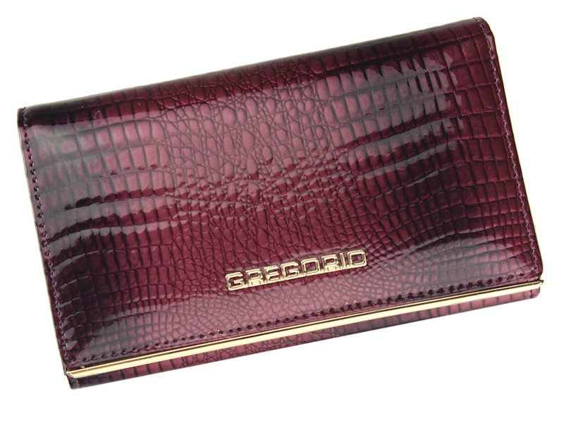 Malá fialová lesklá kožená peněženka Gregorio SLL-101