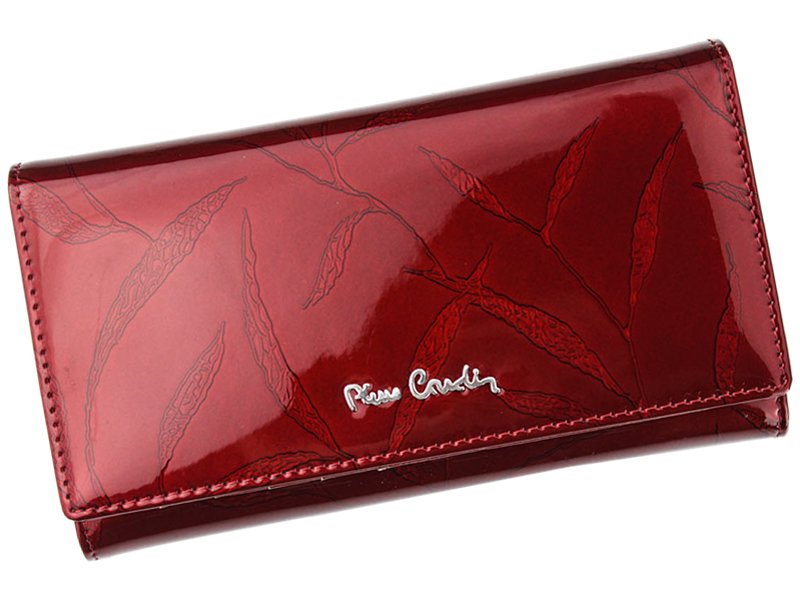 Lesklá červená kožená peněženka Pierre Cardin 02 LEAF 114