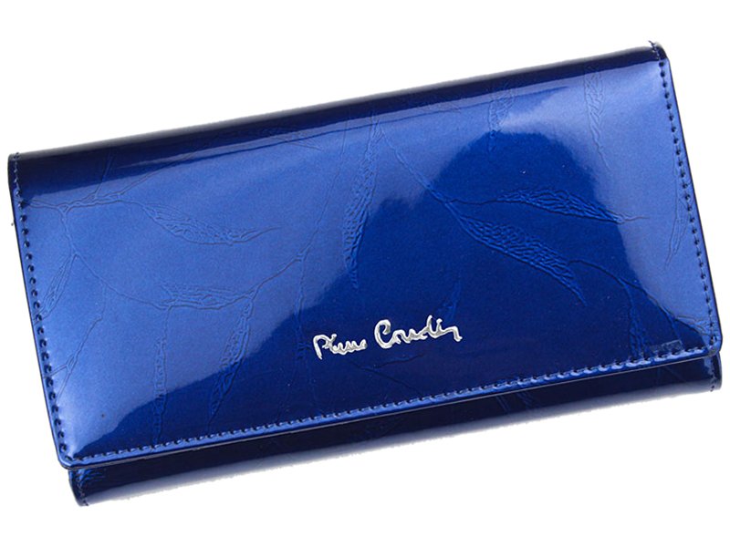 Lesklá modrá kožená peněženka Pierre Cardin 02 LEAF 114