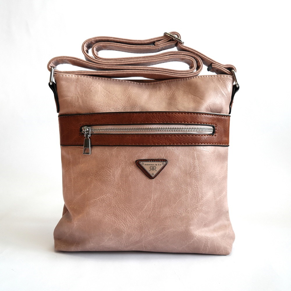 Středně velká růžová crossbody kabelka ROMINA & CO D118