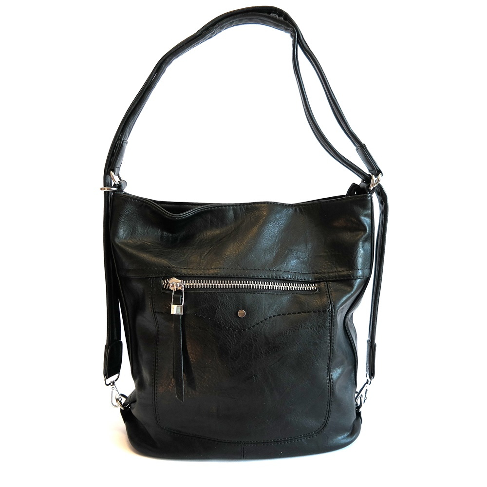 Černá kabelka na rameno a batoh ROMINA & CO D64