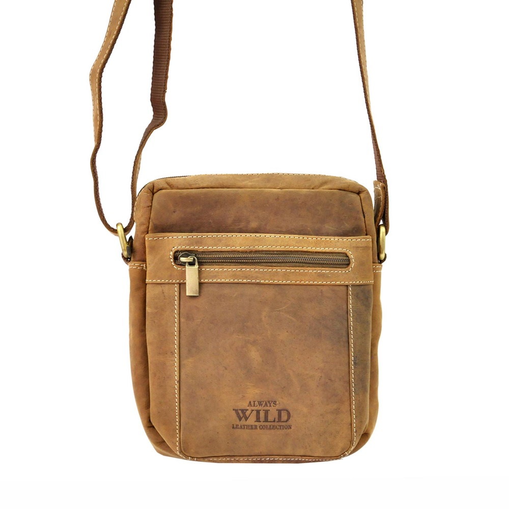 Malá hnědá kožená crossbody taška Always Wild 250587-MH