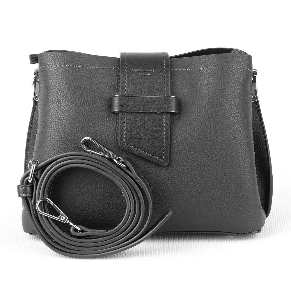 Tříoddílová malá černá crossbody kabelka David Jones 6118-1