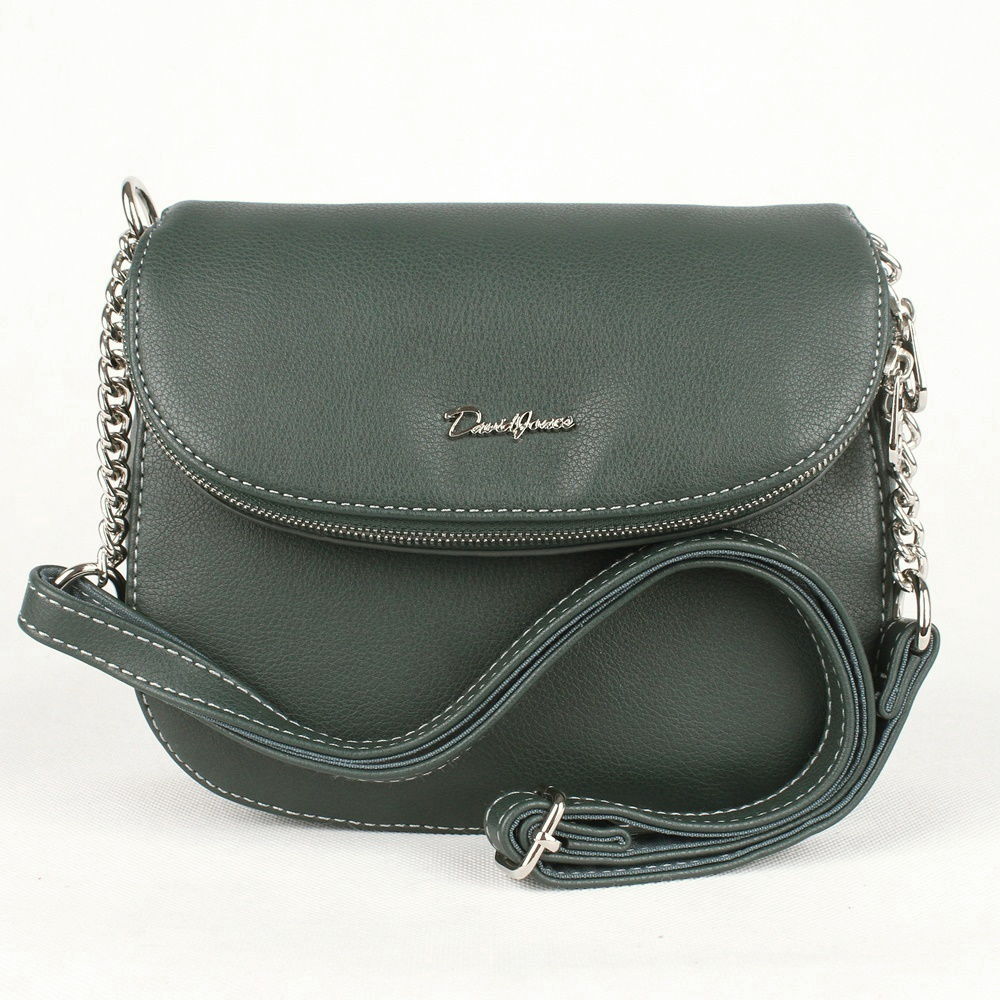 Tmavězelená crossbody kabelka David Jones 6100-1