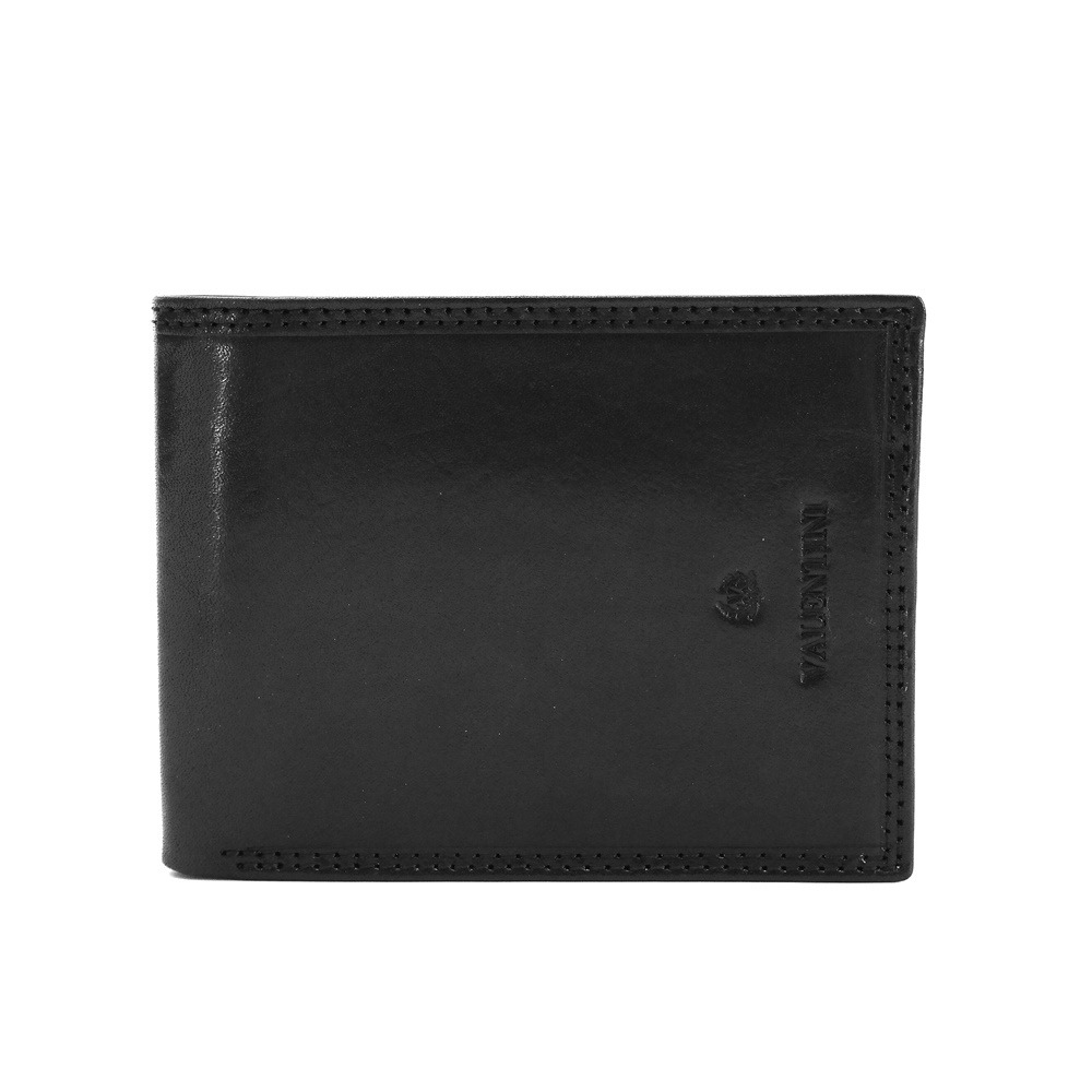 Černá mírně lesklá kožená peněženka Valentini 250E
