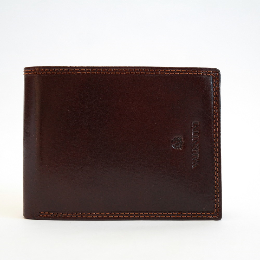 Hnědá mírně lesklá kožená peněženka Valentini 250E