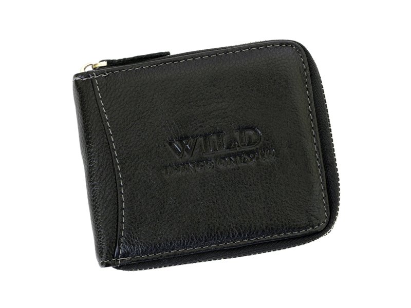 Černá celozipová kožená peněženka Wild Things Only 5267