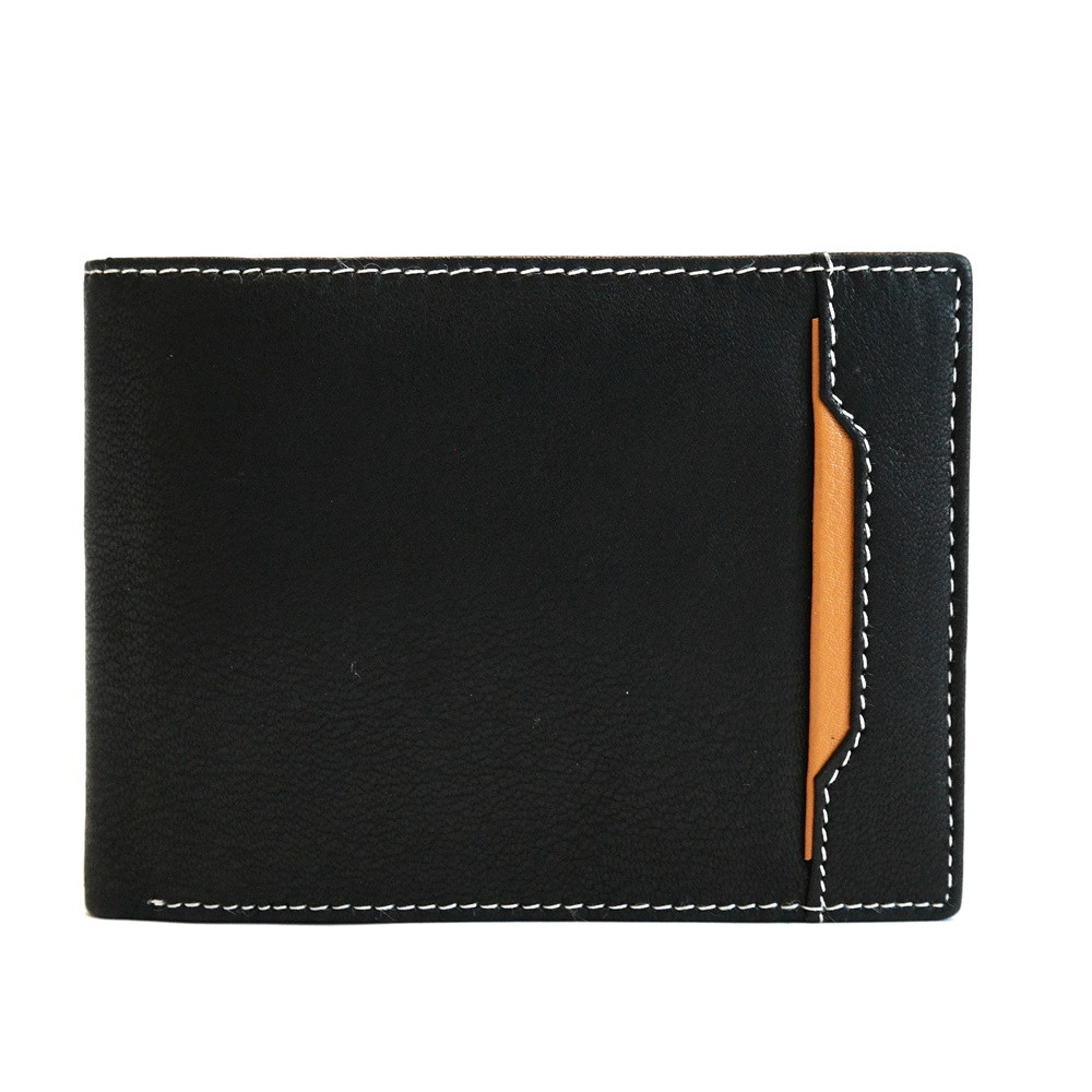 Černá/hořčicová kožená peněženka BELLUGIO (GM-81A-033)