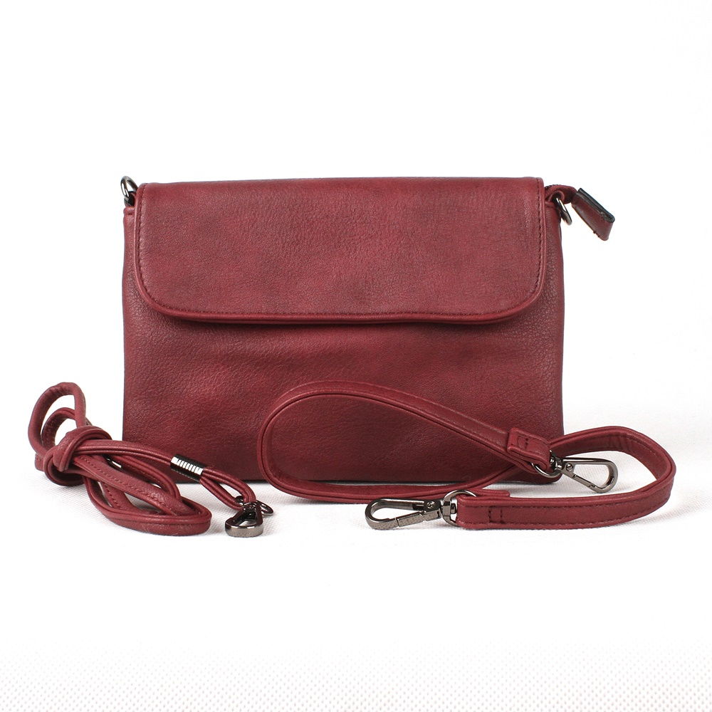 Malá tmavěčervená crossbody kabelka či psaníčko FLORA&CO H9158