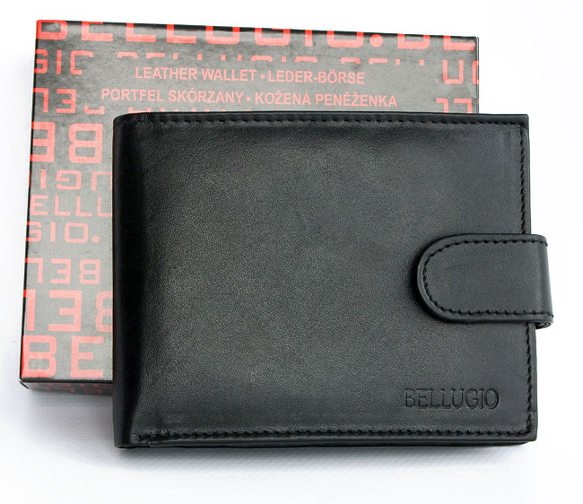 Černá kožená peněženka BELLUGIO 