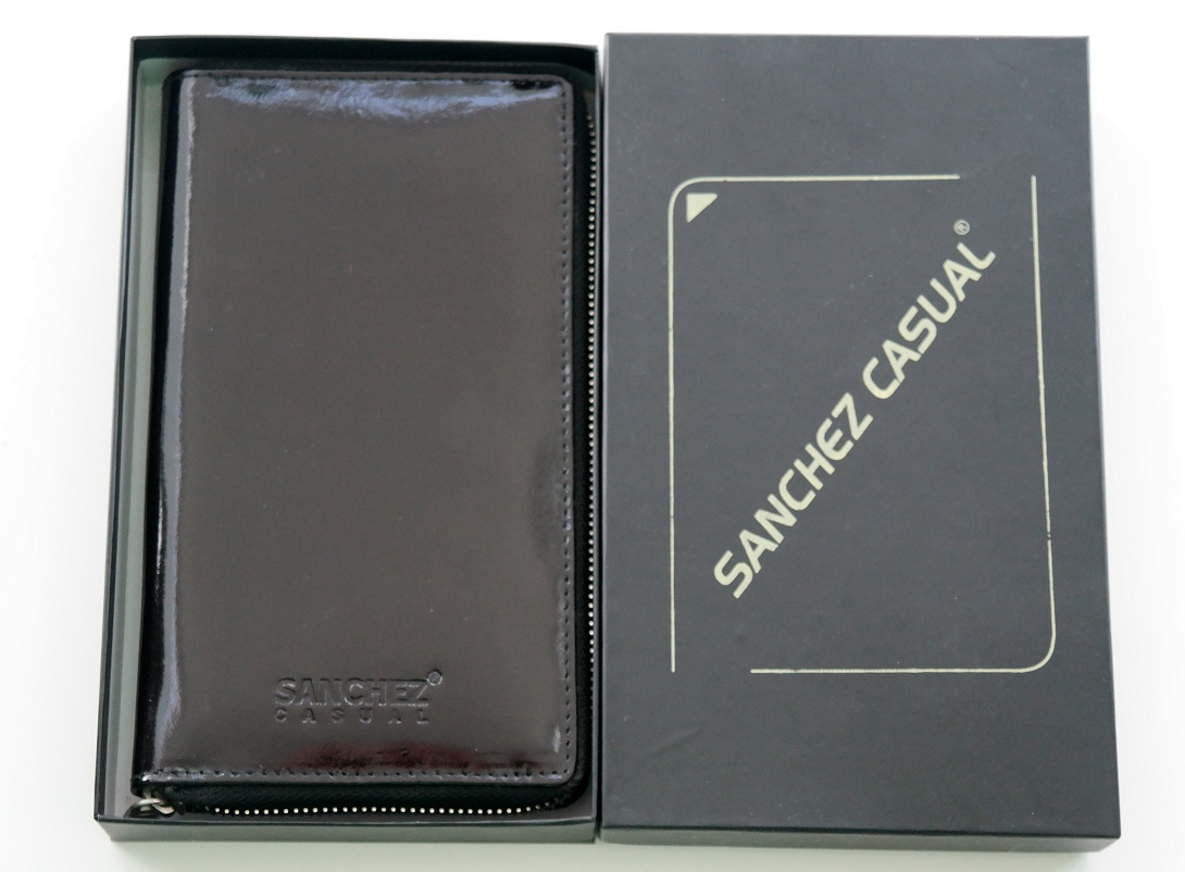 Celozipová černá kožená peněženka SANCHEZ
